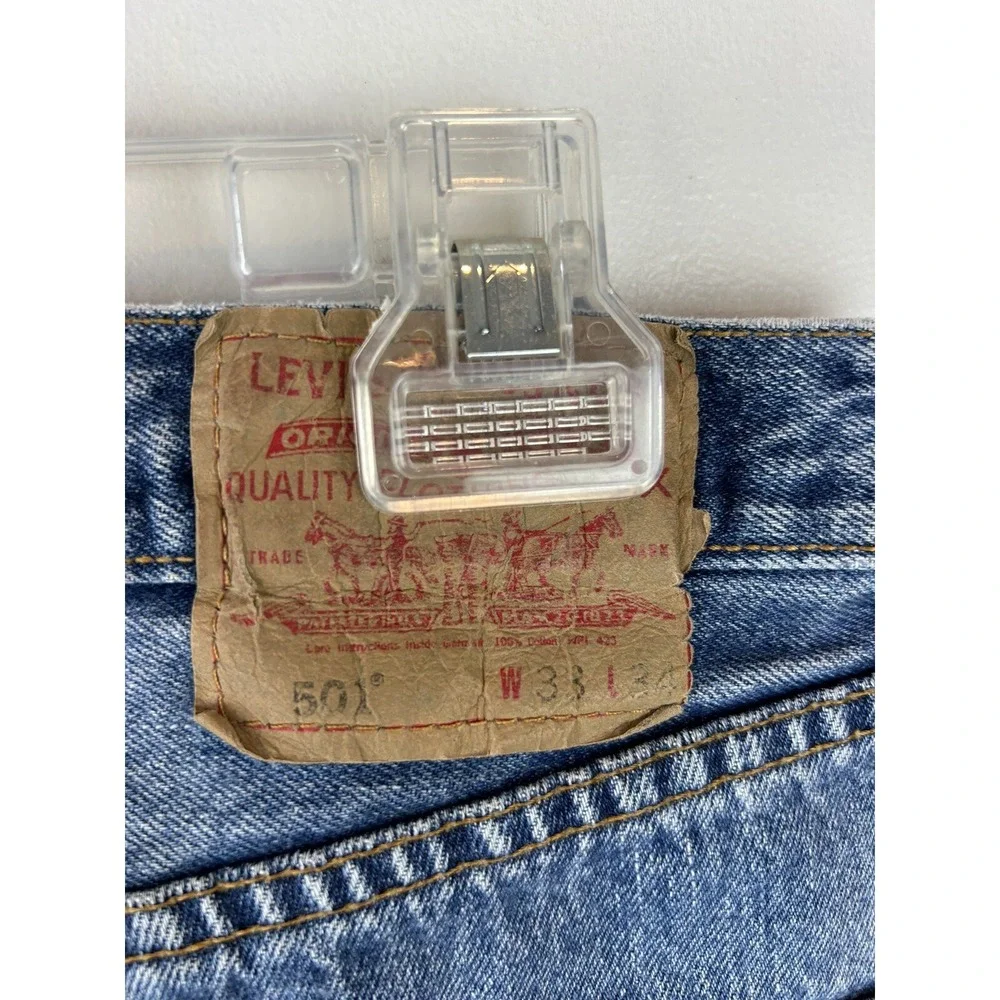 Vtg Levis 501 Jeans Mens 33x34 Med Wash Button Fly WPL 423 Cotton 31x33 Read